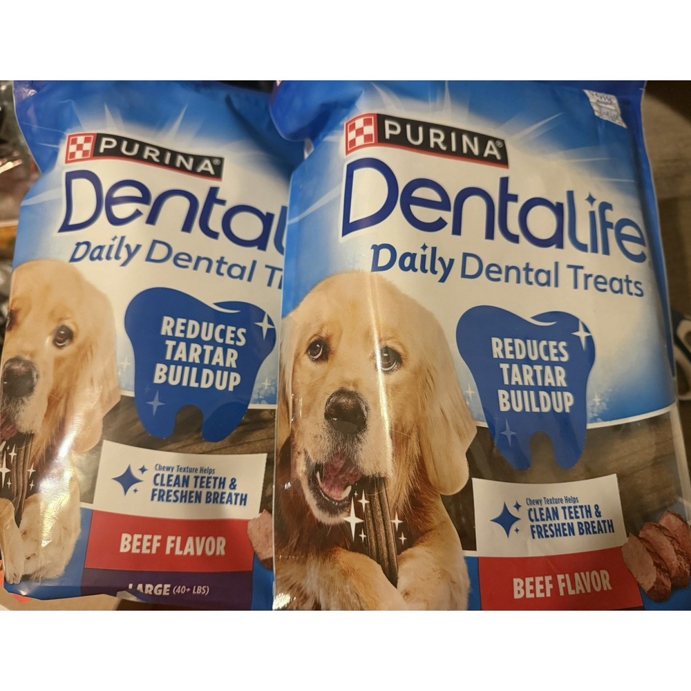 Dental Dog Treats for Daily Oral Care Large 40+lbs 60 Count Freshens Breath